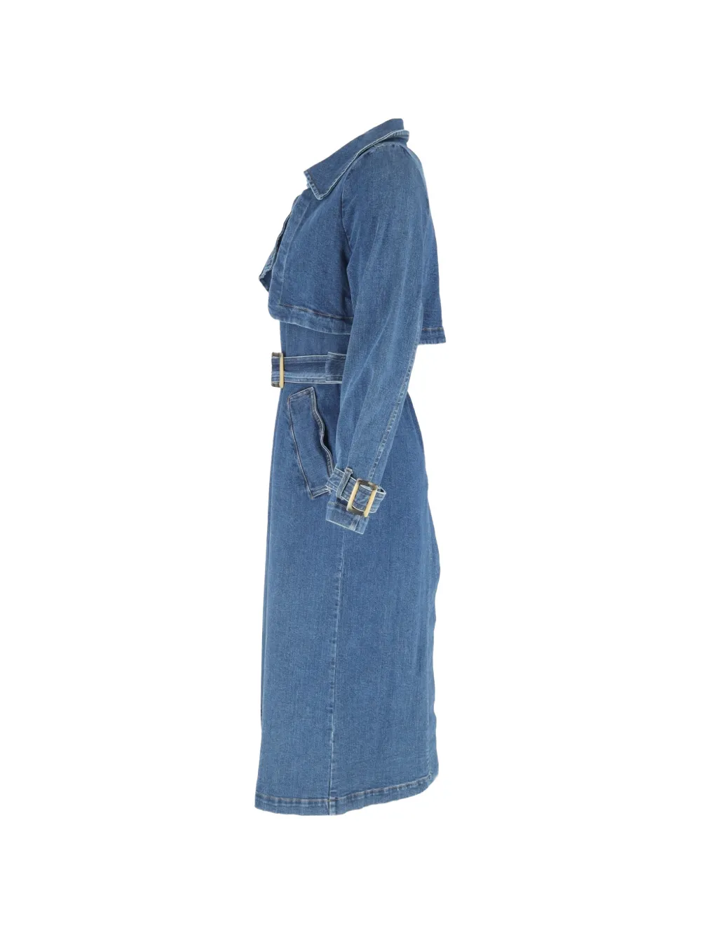 Harriet Denim Belted Trench Coat