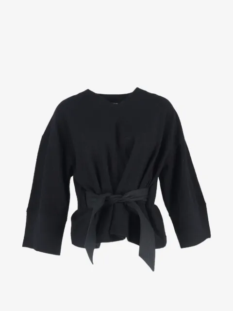 LEMAIRE V-neck belted blouse