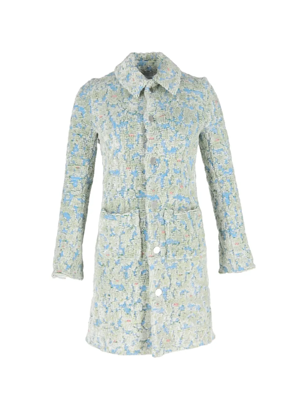 Bottega Veneta Pre-Owned bouclé pointed-collar coat - Verde