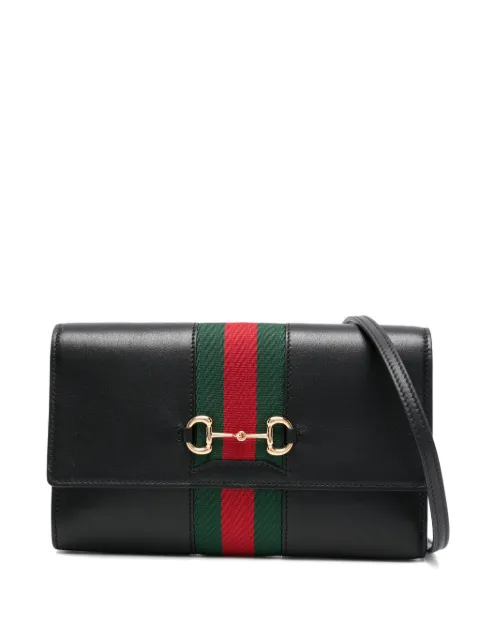 Gucci horsebit striped clutch bag
