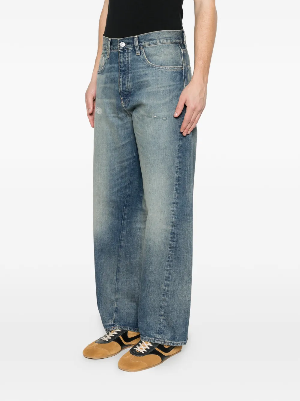  Sunflower Twisted Distressed Jeans - Blue 