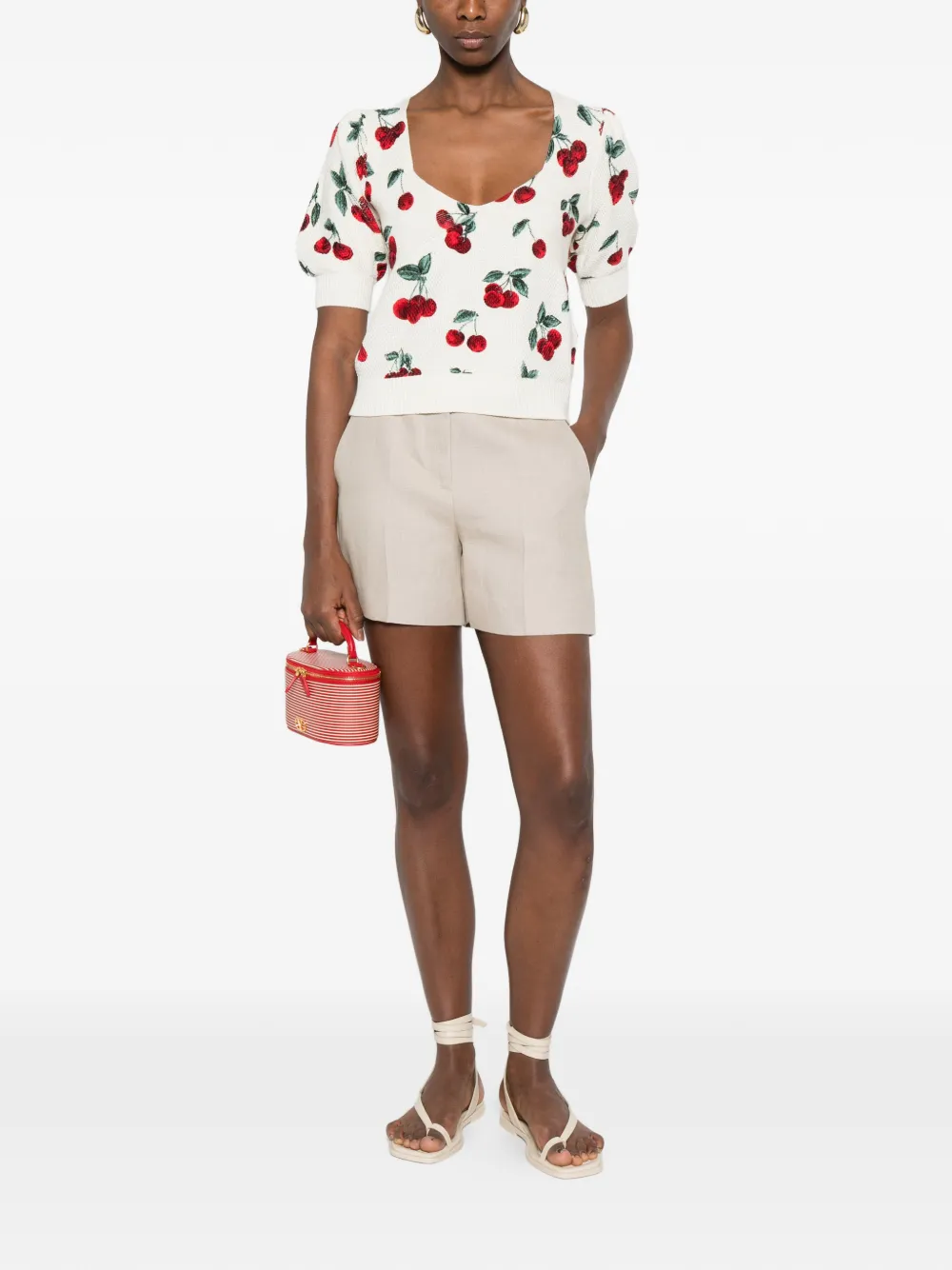  Twinset Cherry-print Sweater - Neutrals 