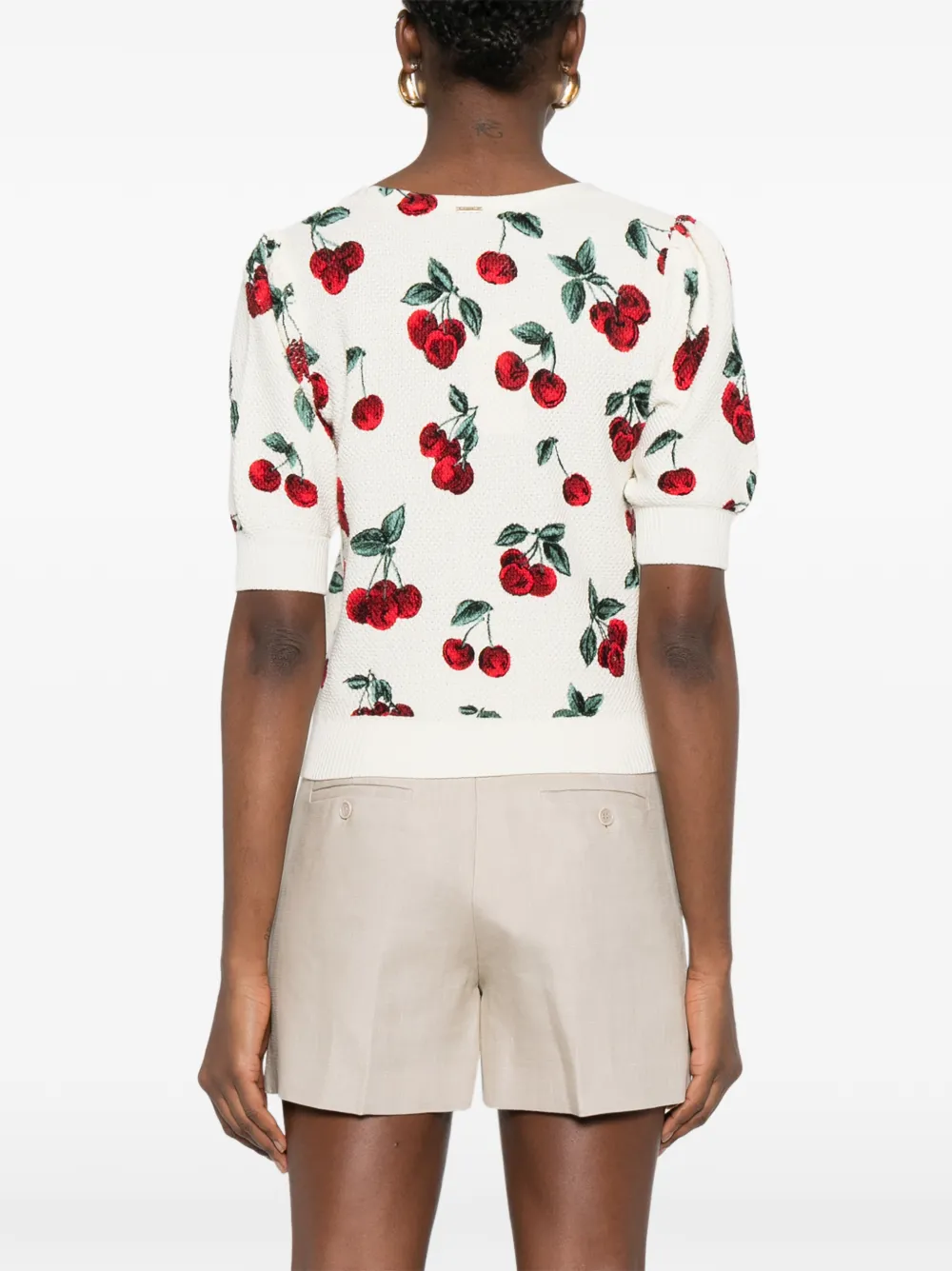 TWINSET cherry-print short-sleeve Sweater | Neutrals | FARFETCH ZA