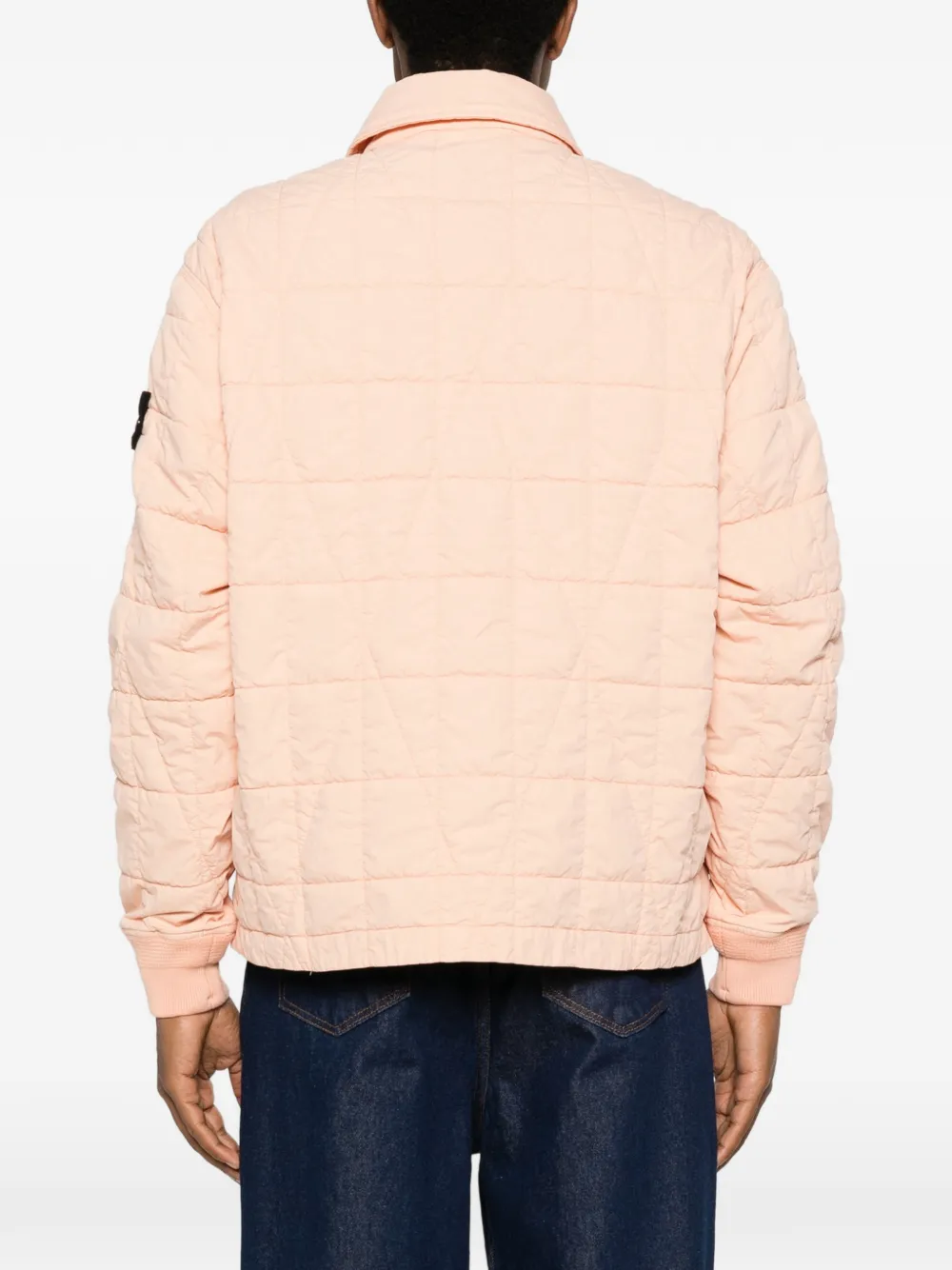 Stone Island Gewatteerd jack met logopatch Roze