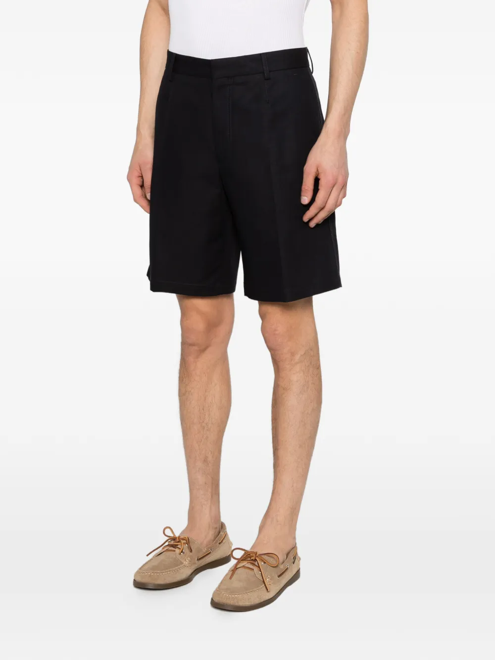 Zegna Geplooide shorts Blauw