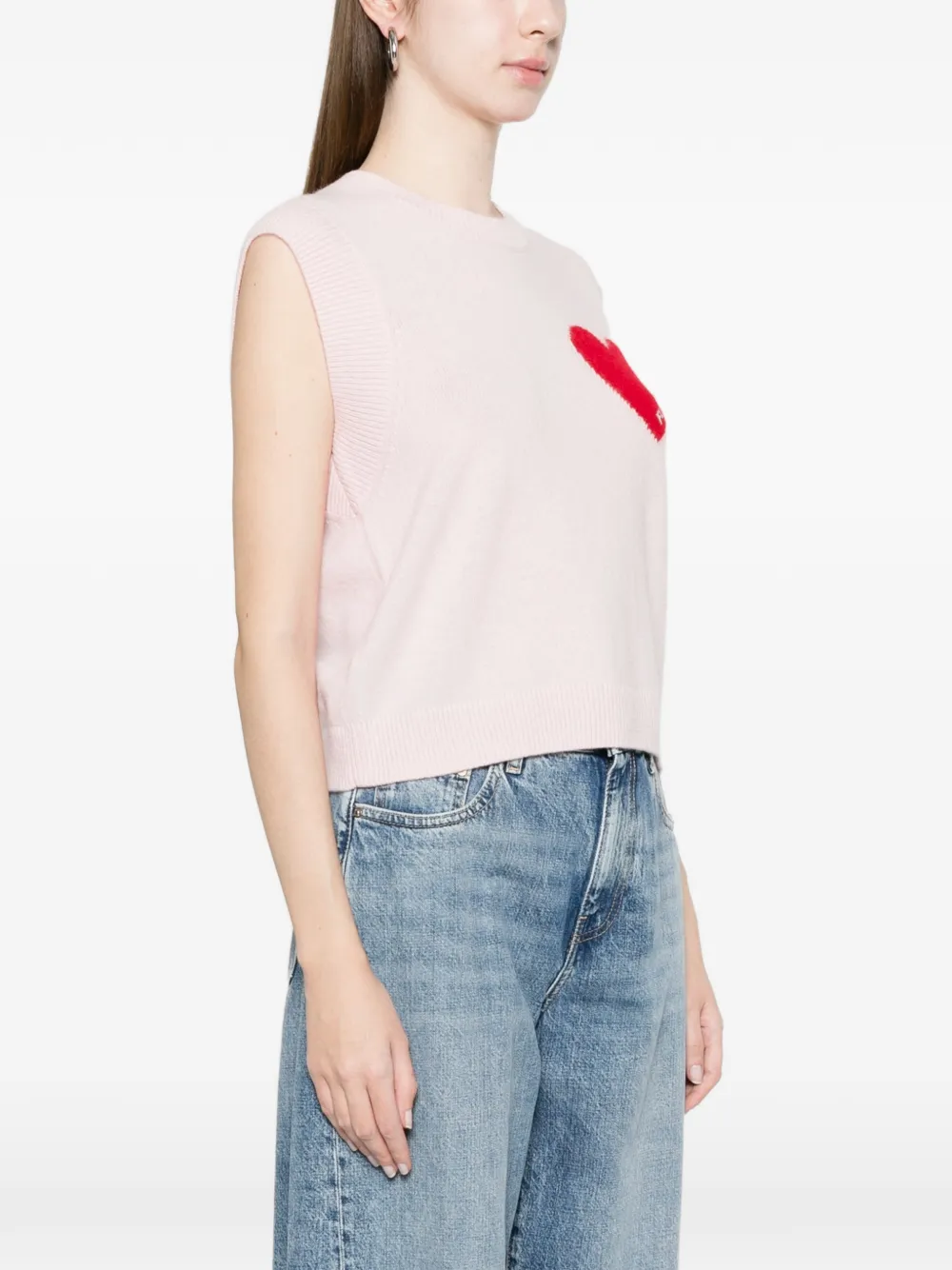  From Future Heart-knitted Vest - Pink 