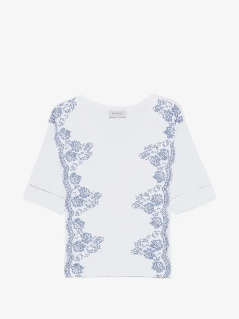 ERMANNO FIRENZE playera con estampado floral y cuello en V