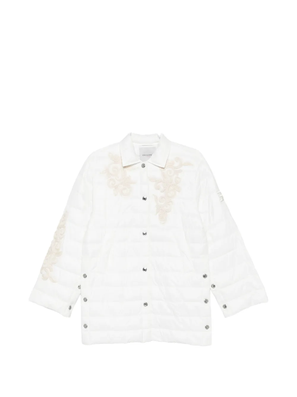 ERMANNO FIRENZE embroidered quilted coat - Weiß