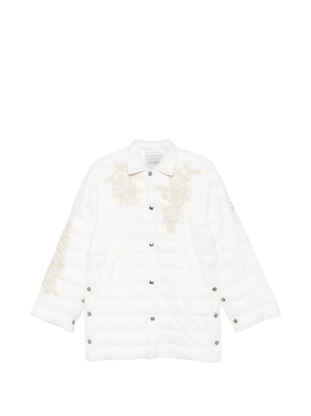 ERMANNO FIRENZE embroidered quilted coat - Bianco