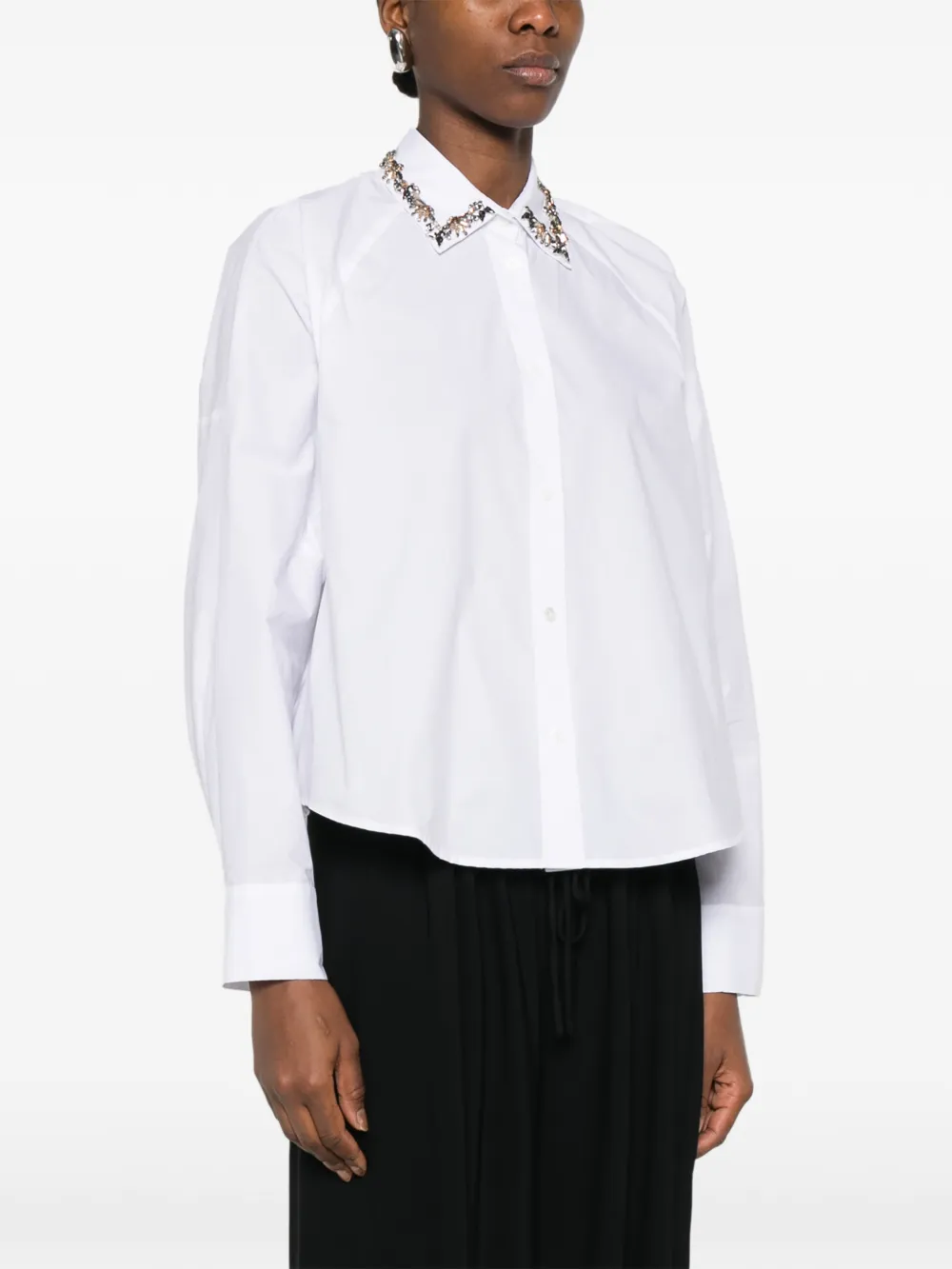  Ermanno Firenze Floral Collar Shirt - White 