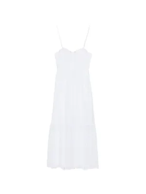 matteau broderie cotton midi dress Matteau Broderie Apron Broderie Anglaise Cotton Midi Dress - Women - Black Dresses
