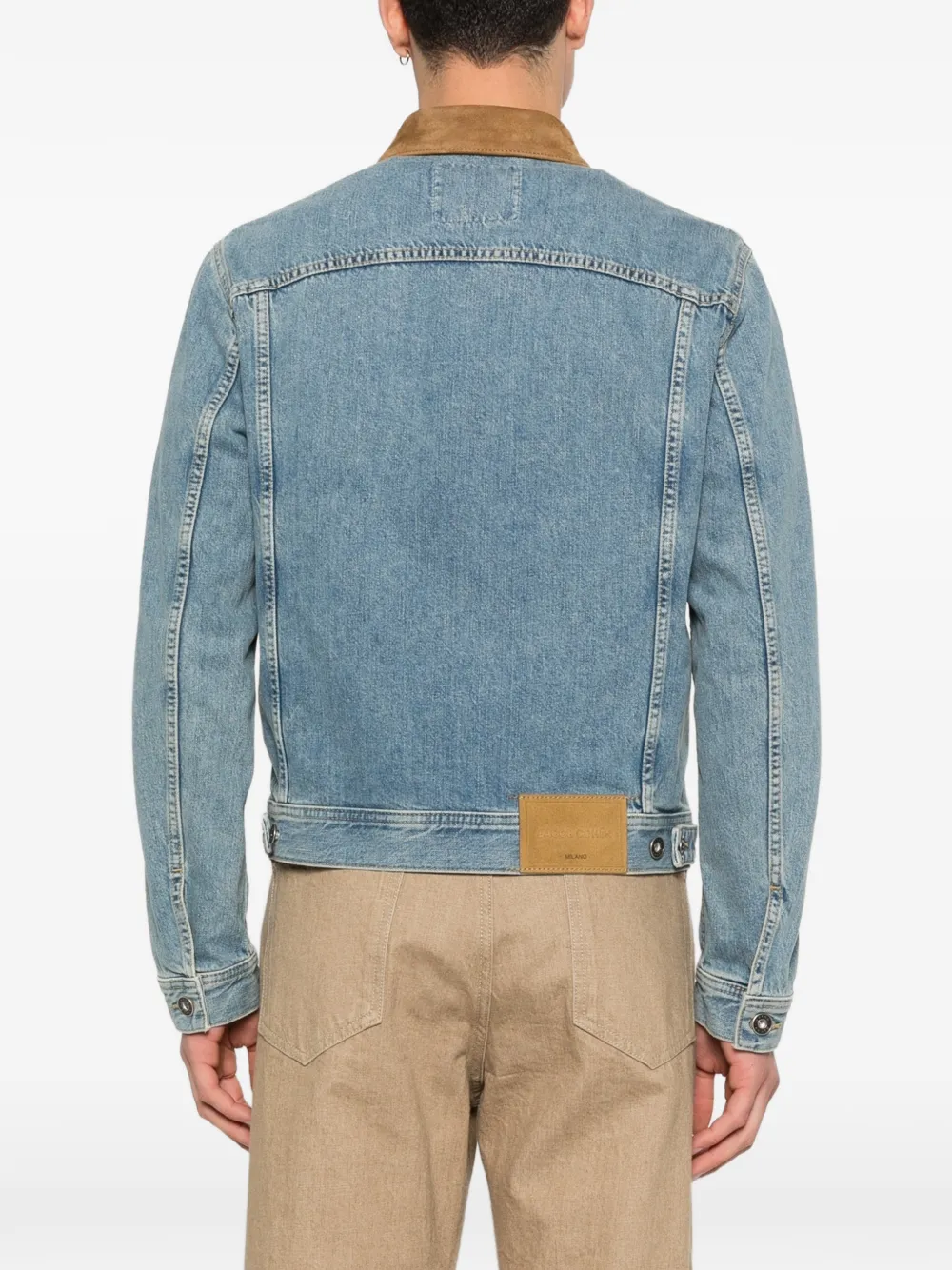 Jacob Cohën Jack met leren kraag Blauw