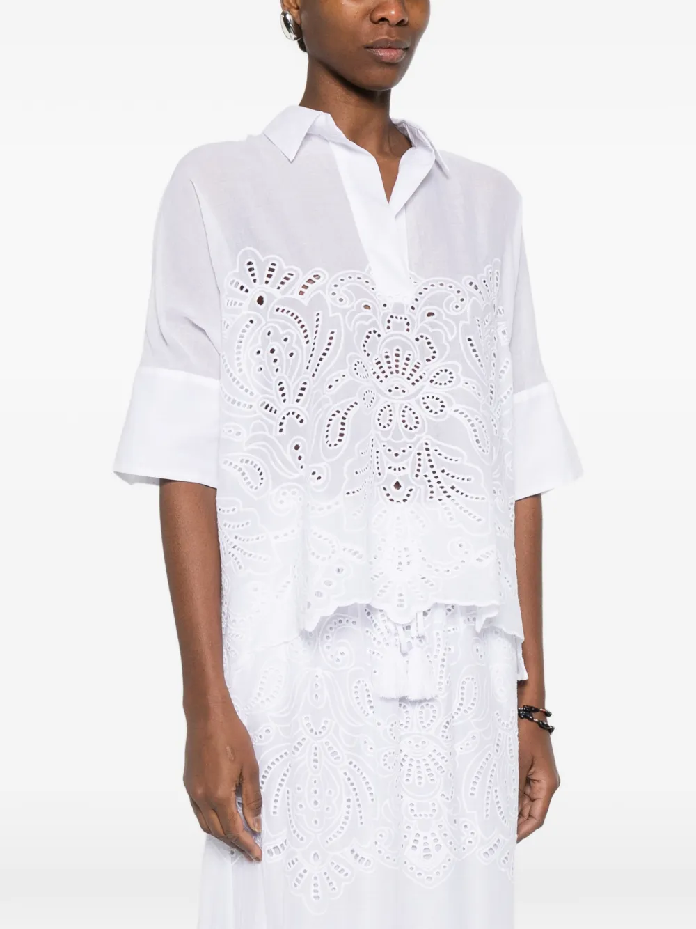  Ermanno Firenze Lace Blouse - White 