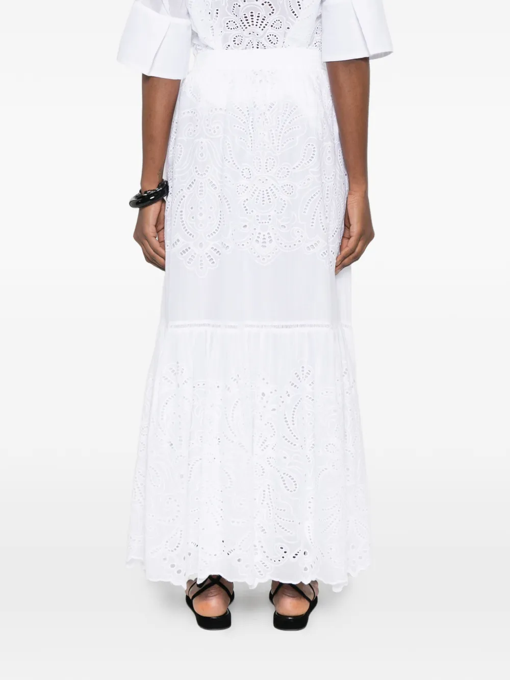 ERMANNO FIRENZE Rok met trekkoord en ringlets Wit