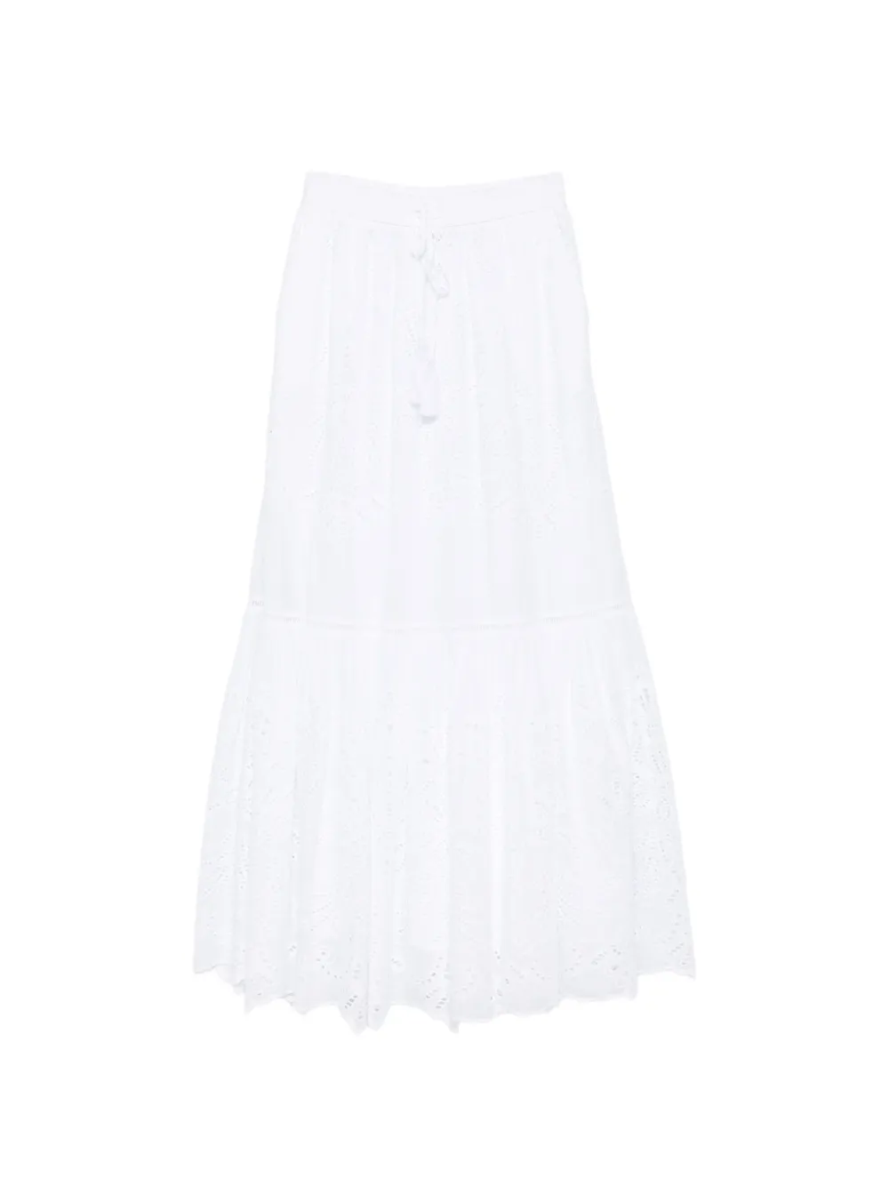 ERMANNO FIRENZE drawstring eyelet skirt - Bianco