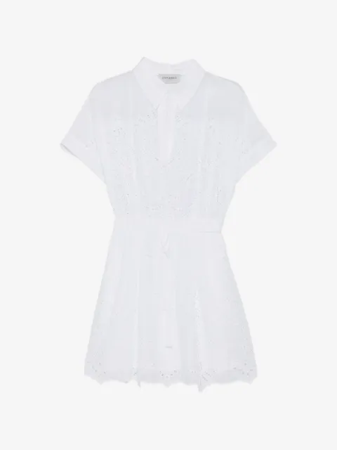 ERMANNO FIRENZE  eyelet drawstring dress