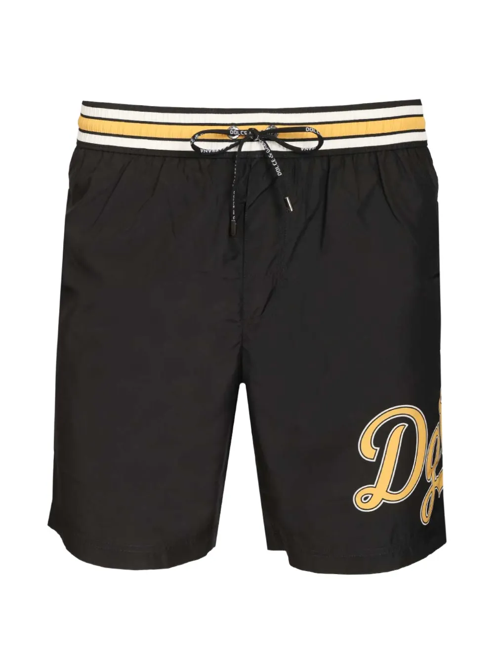 Dolce & Gabbana logo stripe swim shorts – Black
