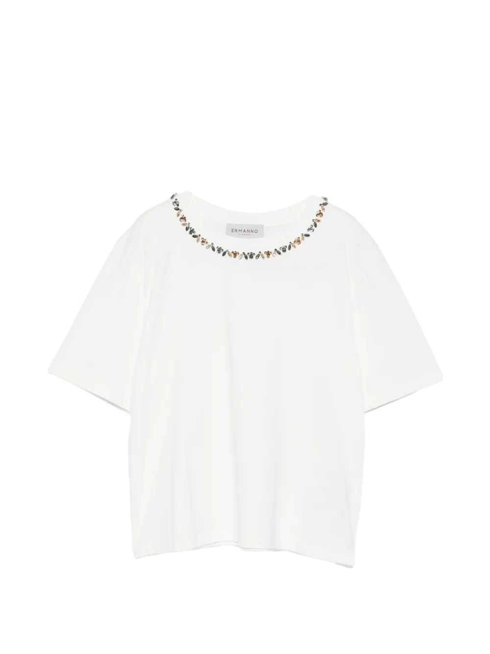 ERMANNO FIRENZE embellished crew-neck T-shirt - Bianco