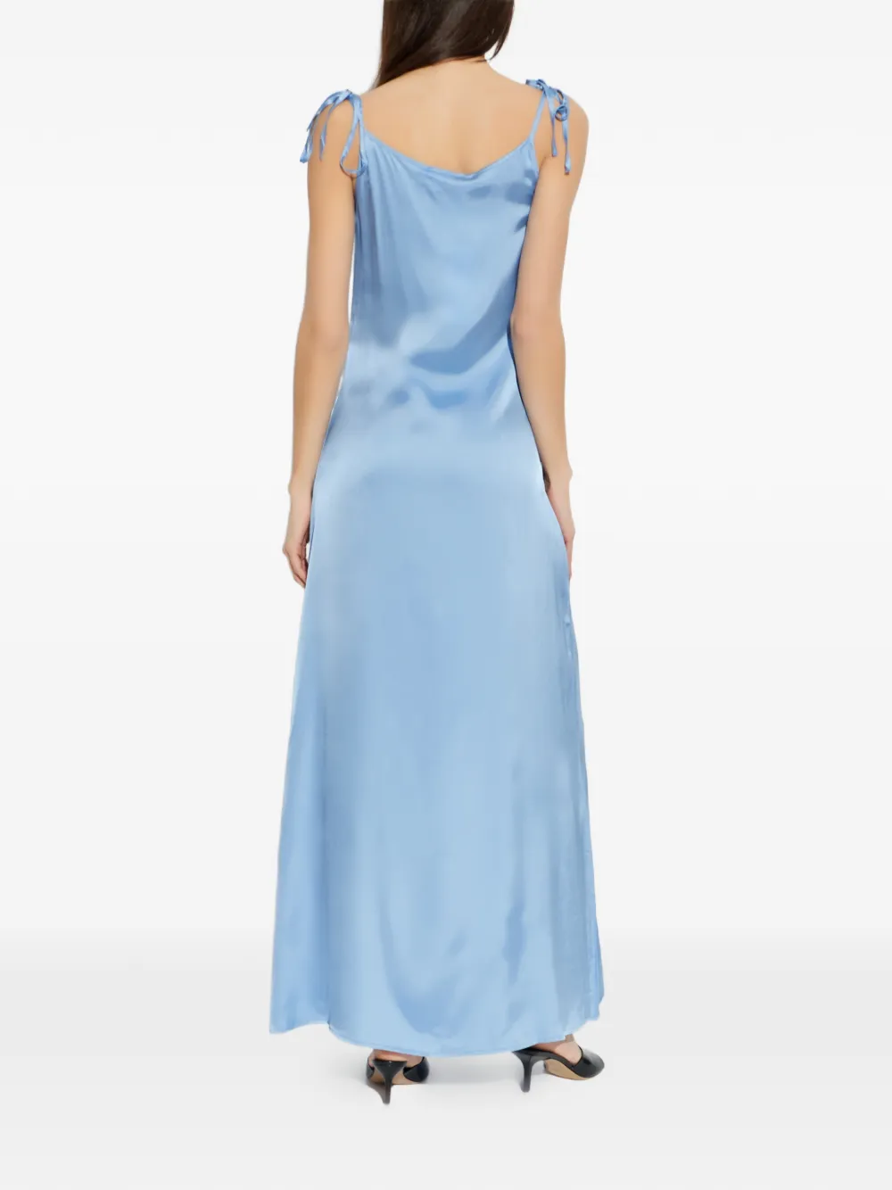 SAMSOE Sasinga maxi-jurk met gestrikt bandje Blauw