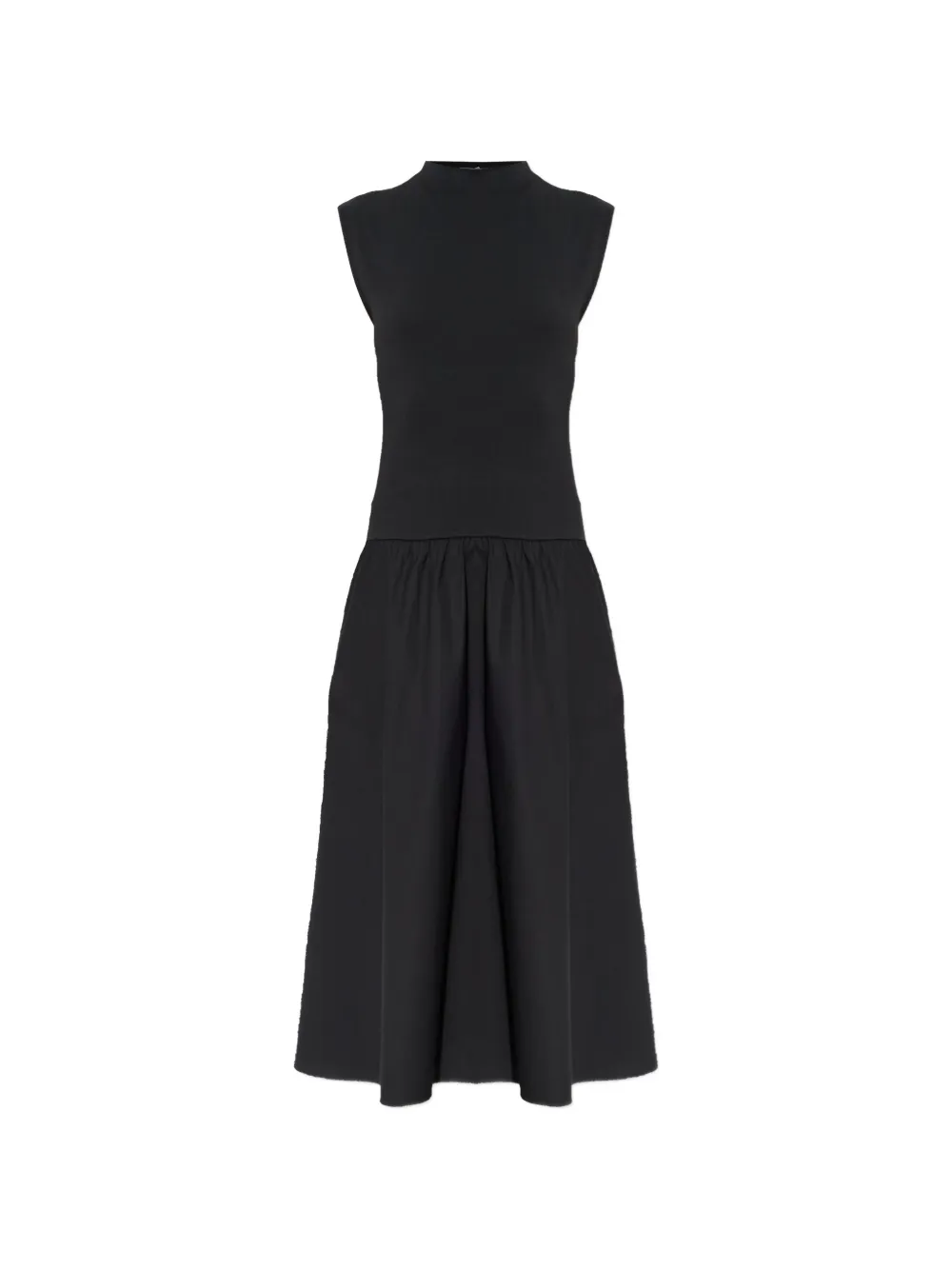 SAMSOE SAMSOE high-neck gathered midi dress - Black