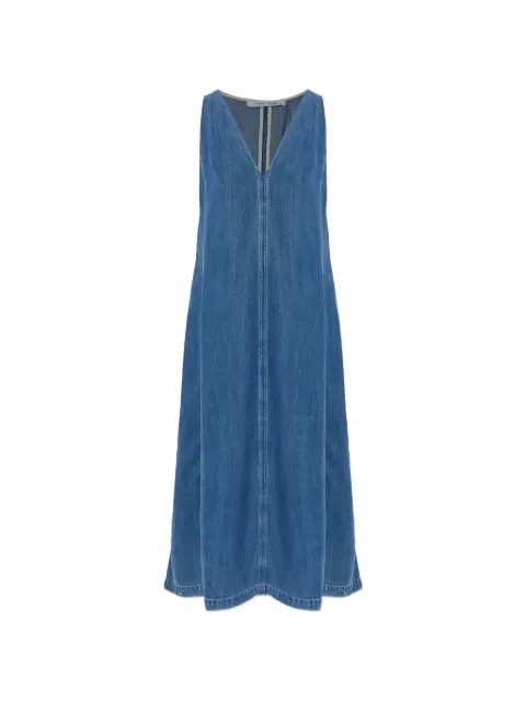 SAMSOE SAMSOE Ärmelloses Saskylar Jeans-Maxikleid mit V-Ausschnitt