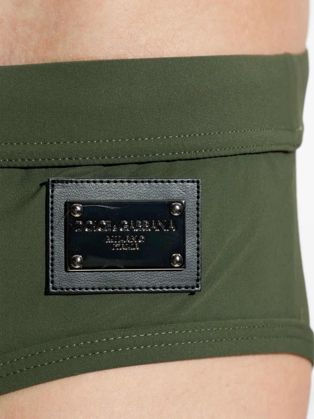  Dolce & Gabbana Drawstring Logo-plaque Swim Trunks - Green 
