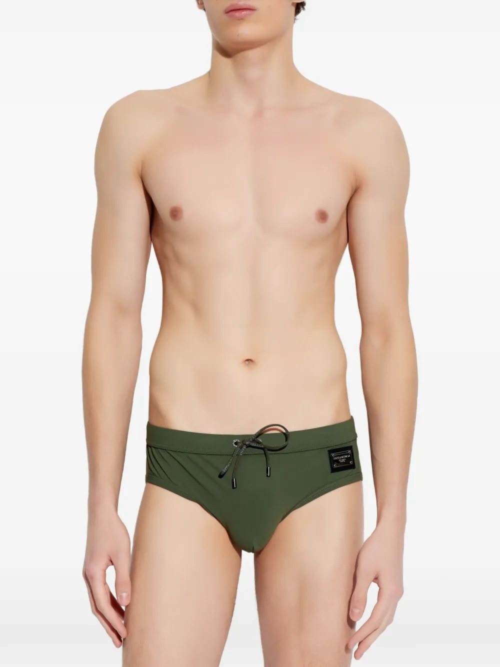  Dolce & Gabbana Drawstring Logo-plaque Swim Trunks - Green 