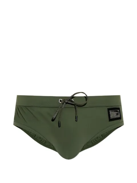Dolce & Gabbana drawstring logo-plaque swim trunks