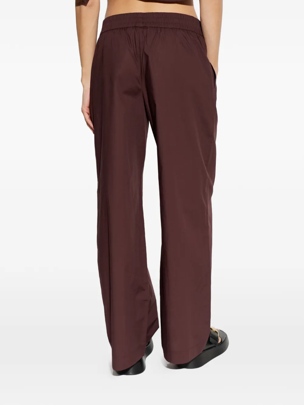 SAMSOE Sajulio broek met elastische taille en wijde pijpen Bruin