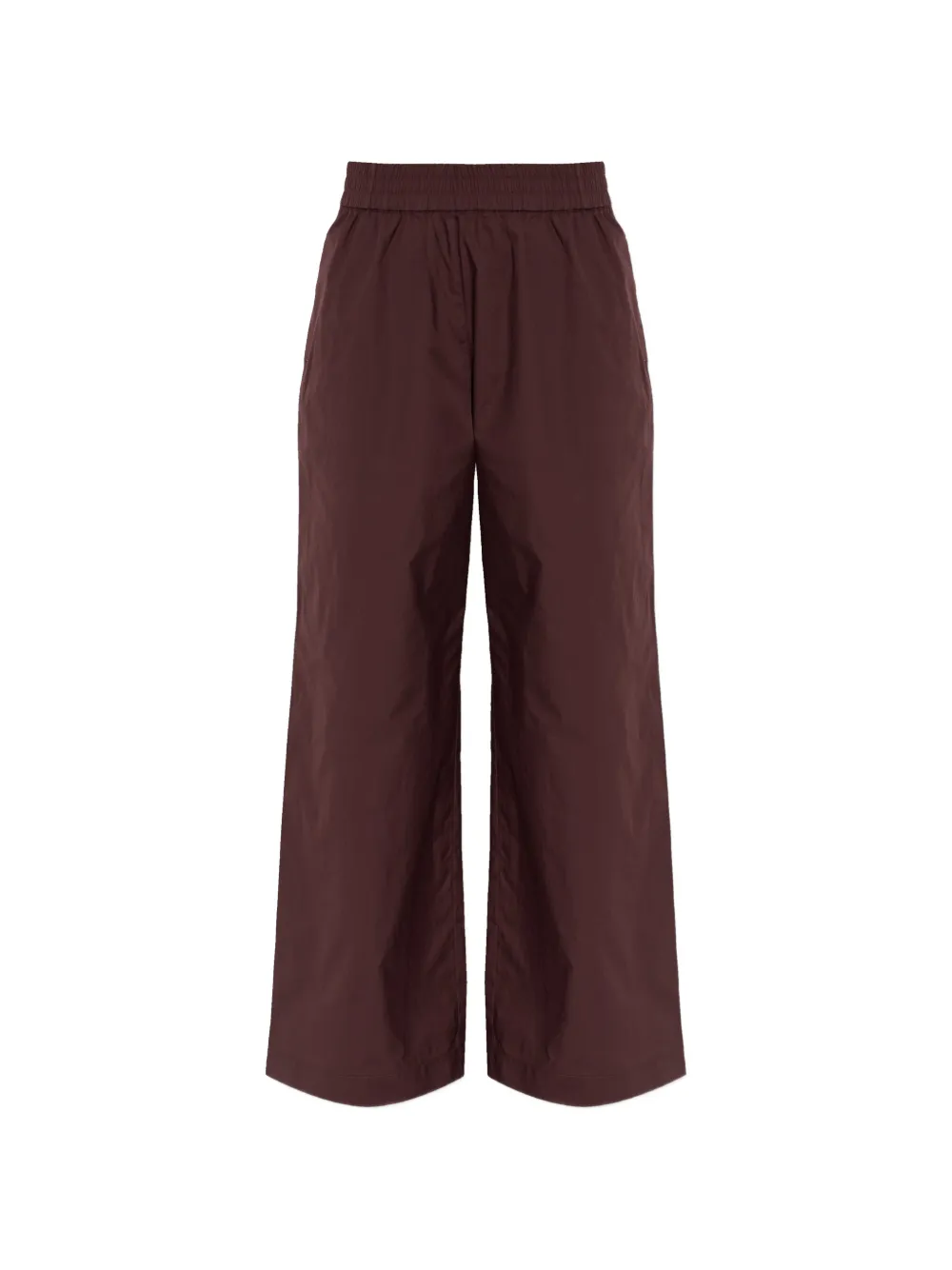 Samsoe & Samsoe Sajulio Elasticated-waist Wide-leg Trousers In Brown