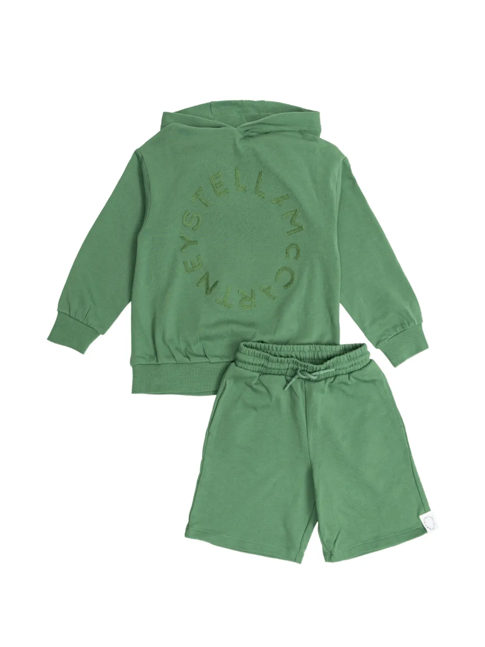 Stella Mccartney Embroidered Hooded Tracksuit In Green