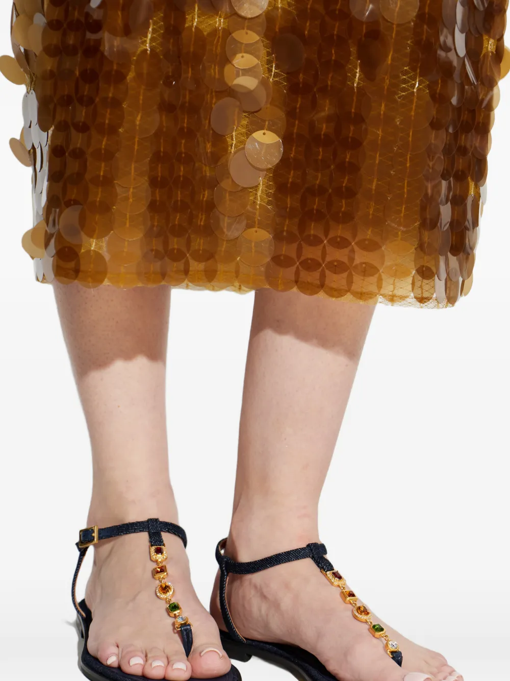 Nodaleto Sandalen met sieraden bandje Blauw