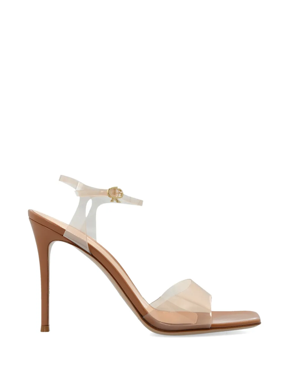 Gianvito Rossi Cher square toe leather heeled sandals - Bianco