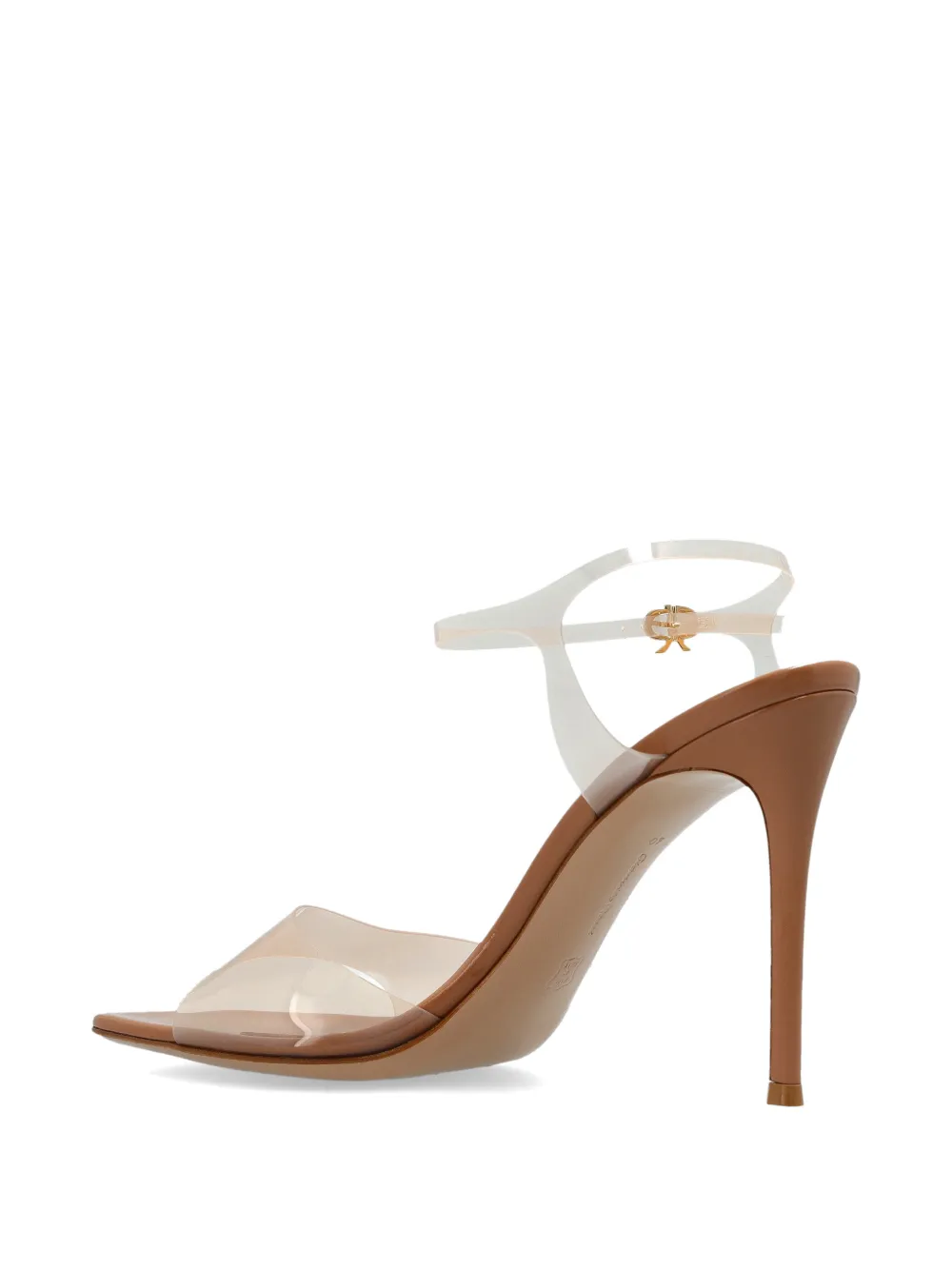Gianvito Rossi Cher square toe leather heeled sandals Wit