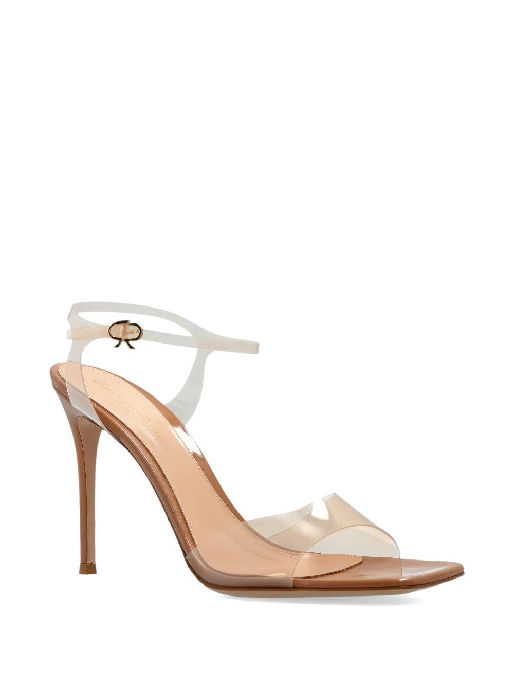 Gianvito Rossi Cher square toe leather heeled sandals Wit