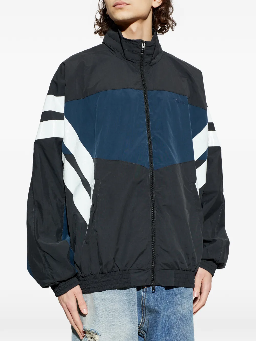 VETEMENTS Jack met gestreepte mouwen en colourblocking Zwart