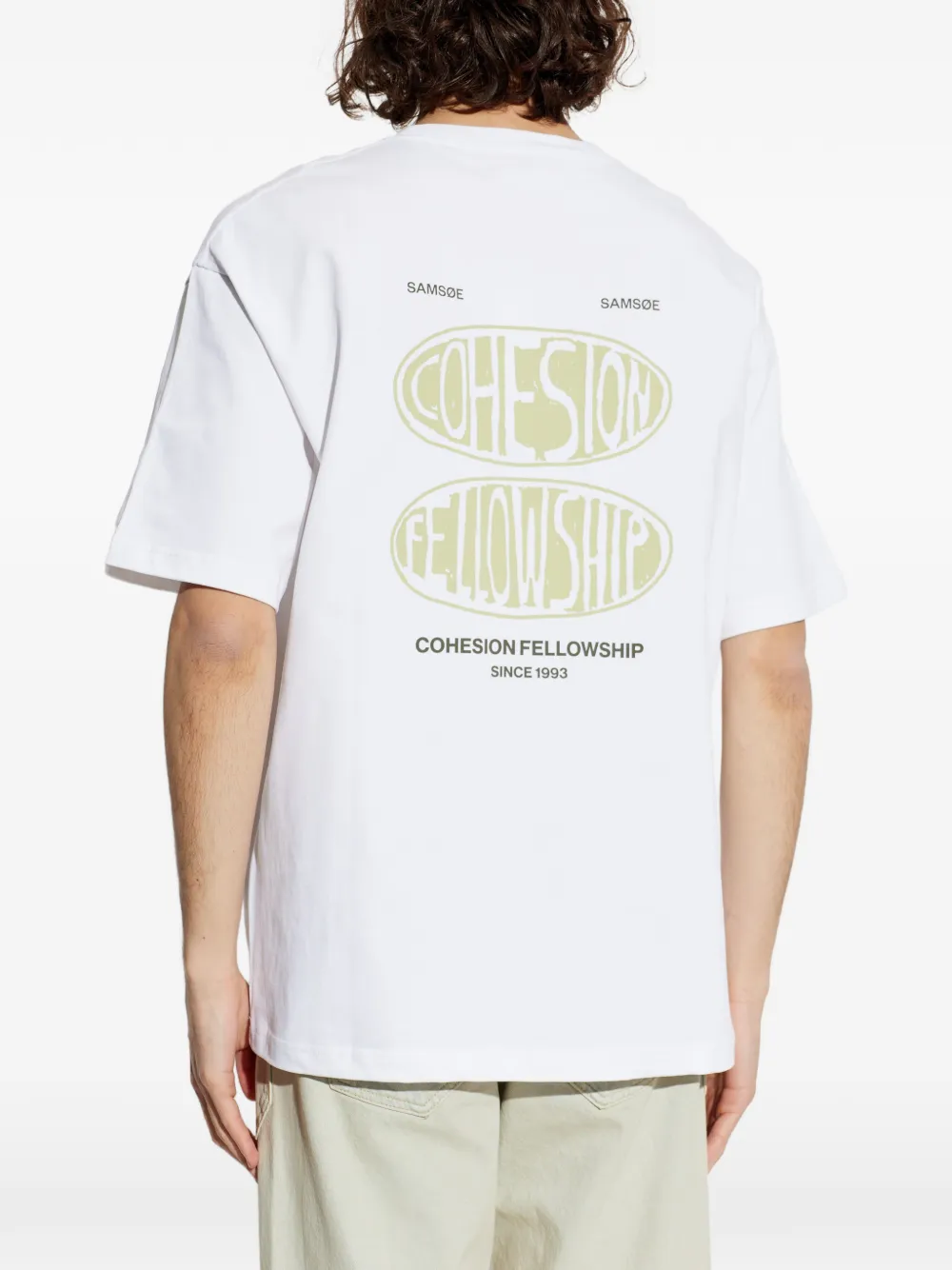 SAMSOE Sacohen T-shirt met grafische print Wit