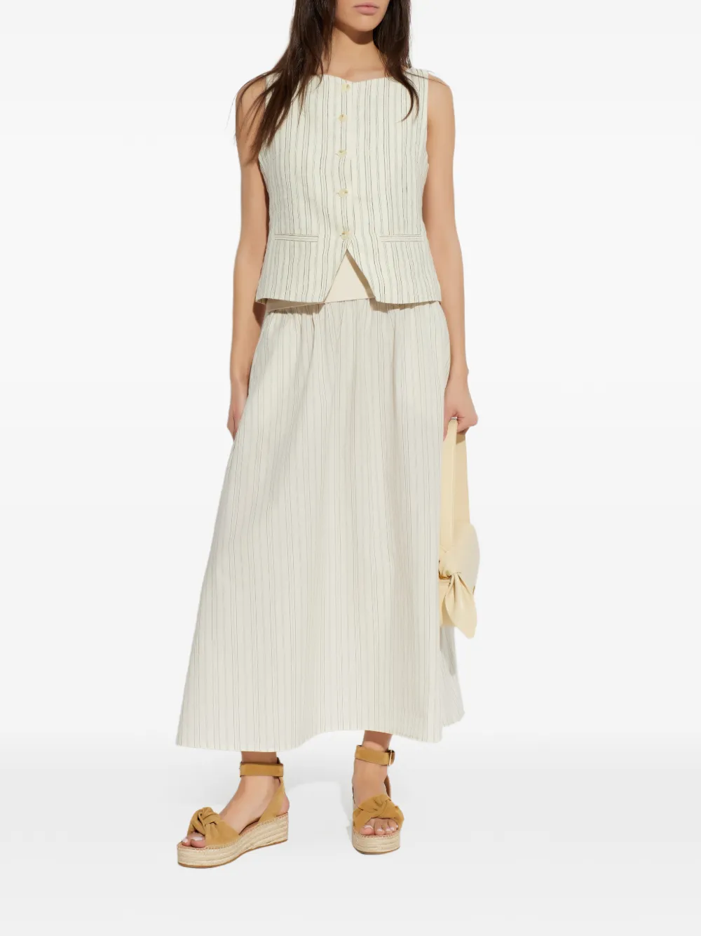  Samsoe Samsoe Sathea Striped Maxi Skirt - Neutrals 