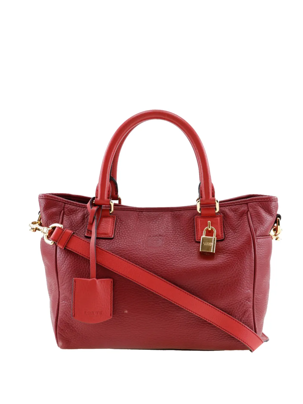 Loewe Pre-Owned 2010 Leather Anagram satchel - Rosso