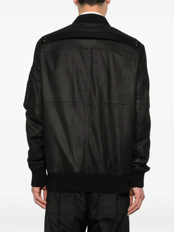 Rick Owens Classic Flight Button Bomber Jacket | Black | FARFETCH