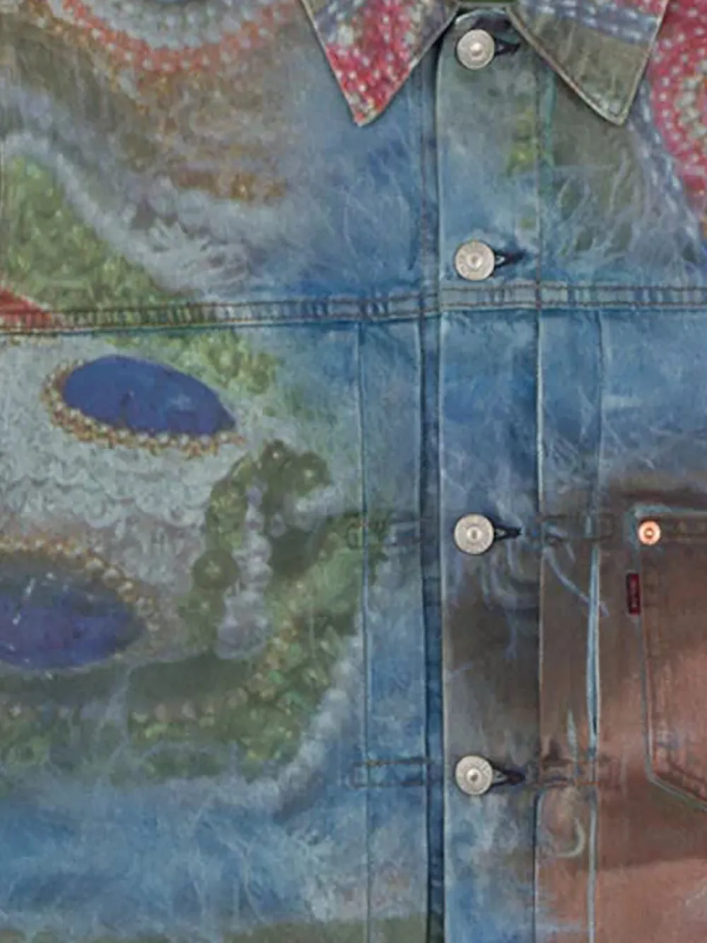  Denim Tears X Levi's Big Chief Patterned Denim Jacket - Blue 