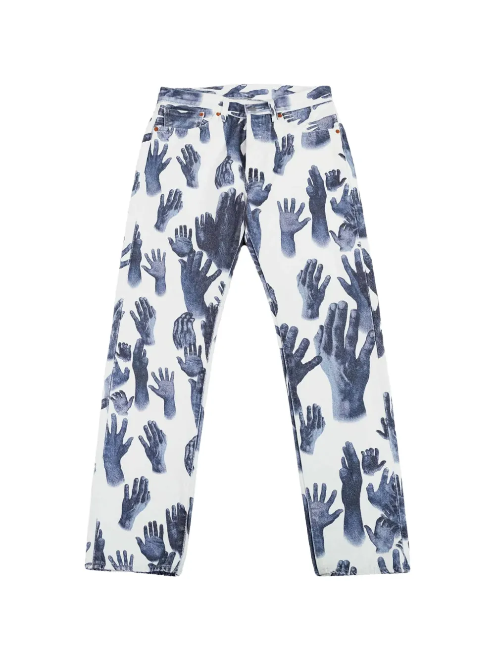 Denim Tears x Levi's Jeans 501 con stampa mani - Bianco