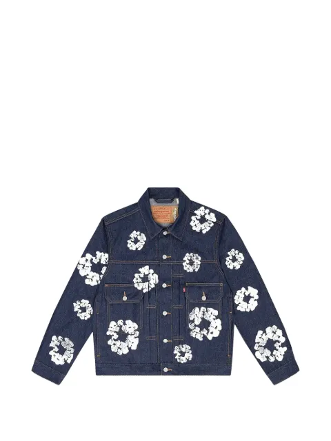 Denim Tears floral-detail denim jacket