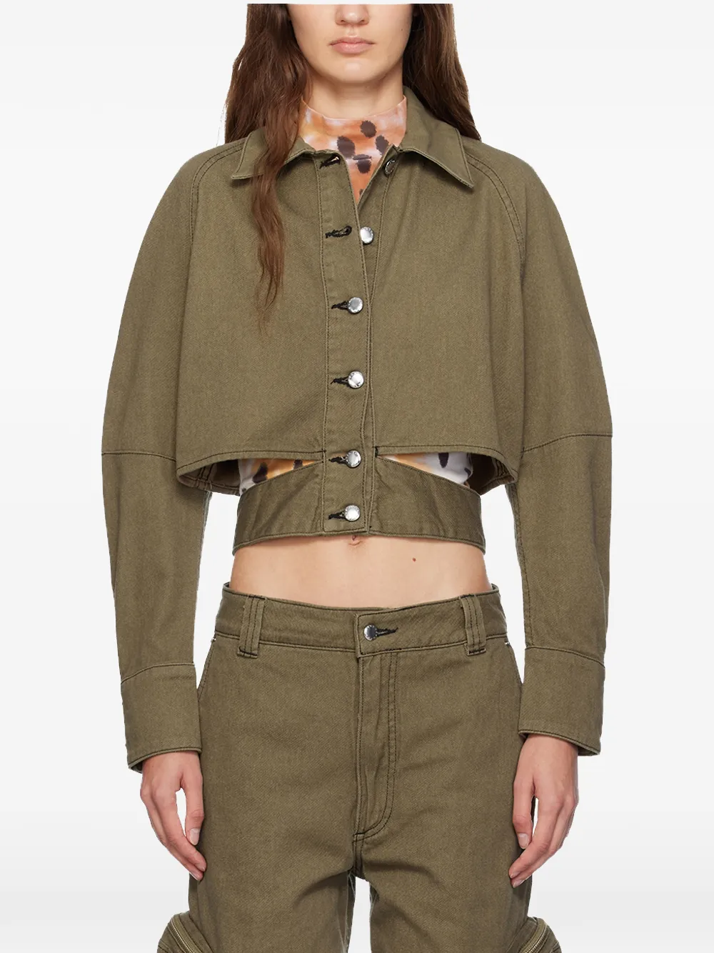 Eckhaus Latta Ellipse denim jacket - Verde
