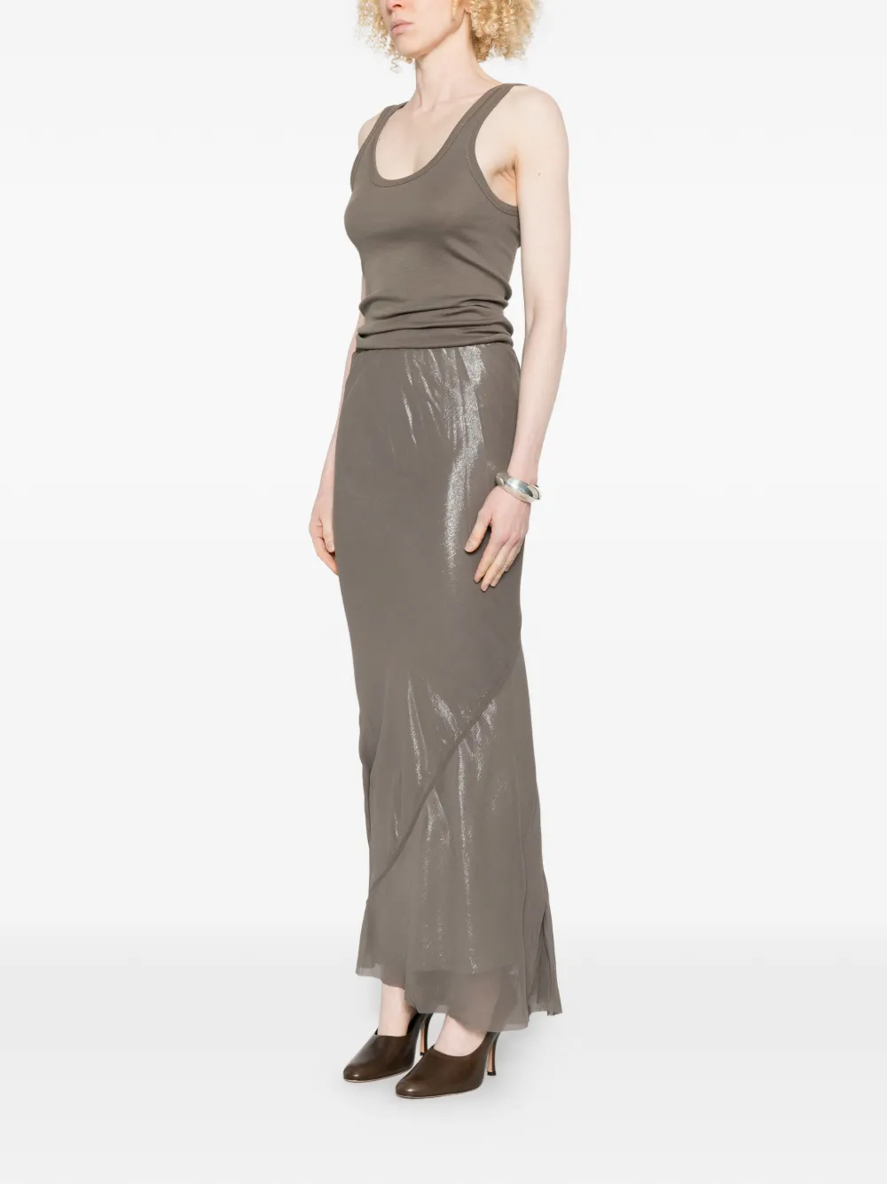 Rick Owens Dafne mouwloze midi-jurk met textuur Grijs