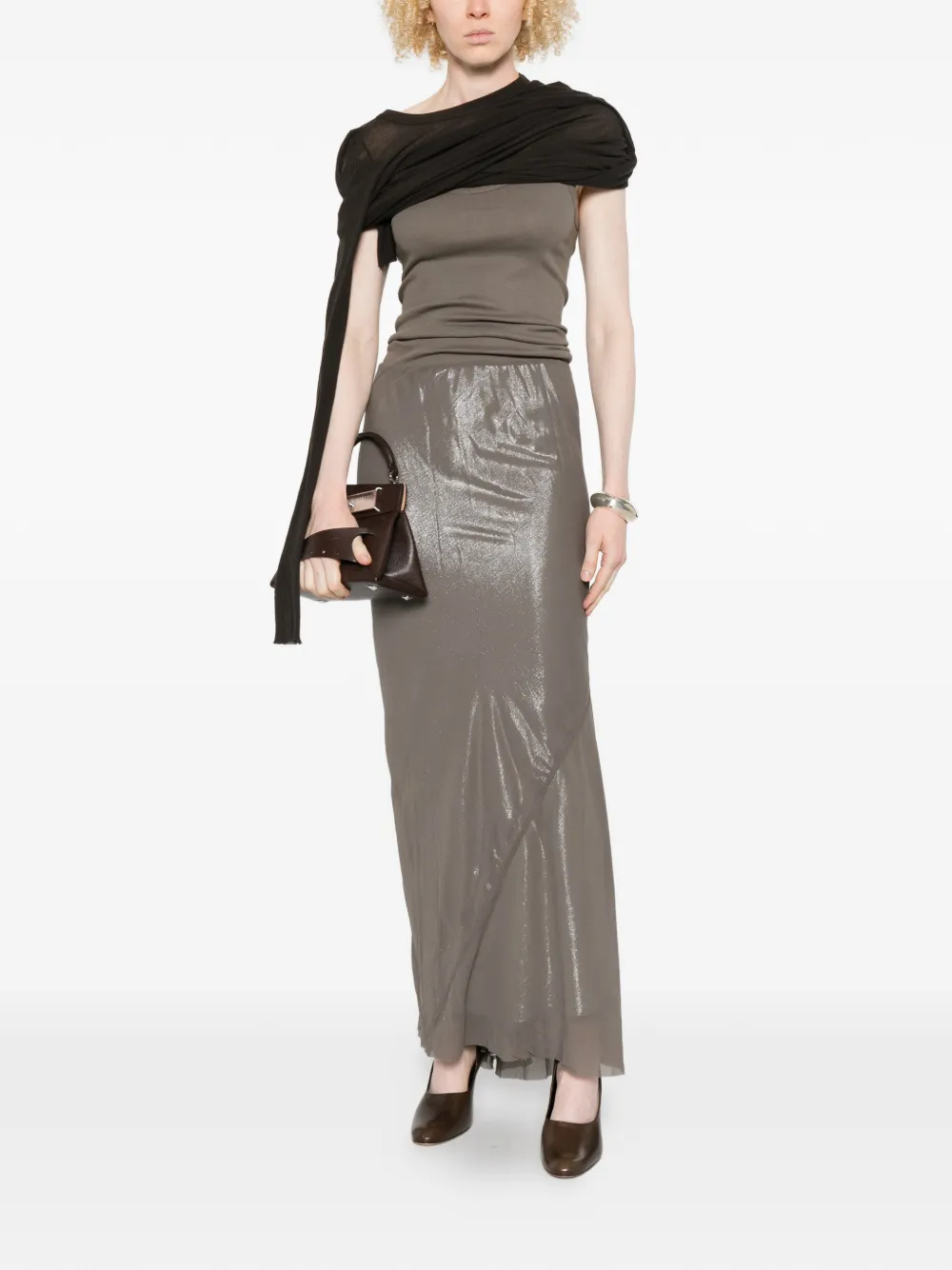Rick Owens Dafne mouwloze midi-jurk met textuur Grijs
