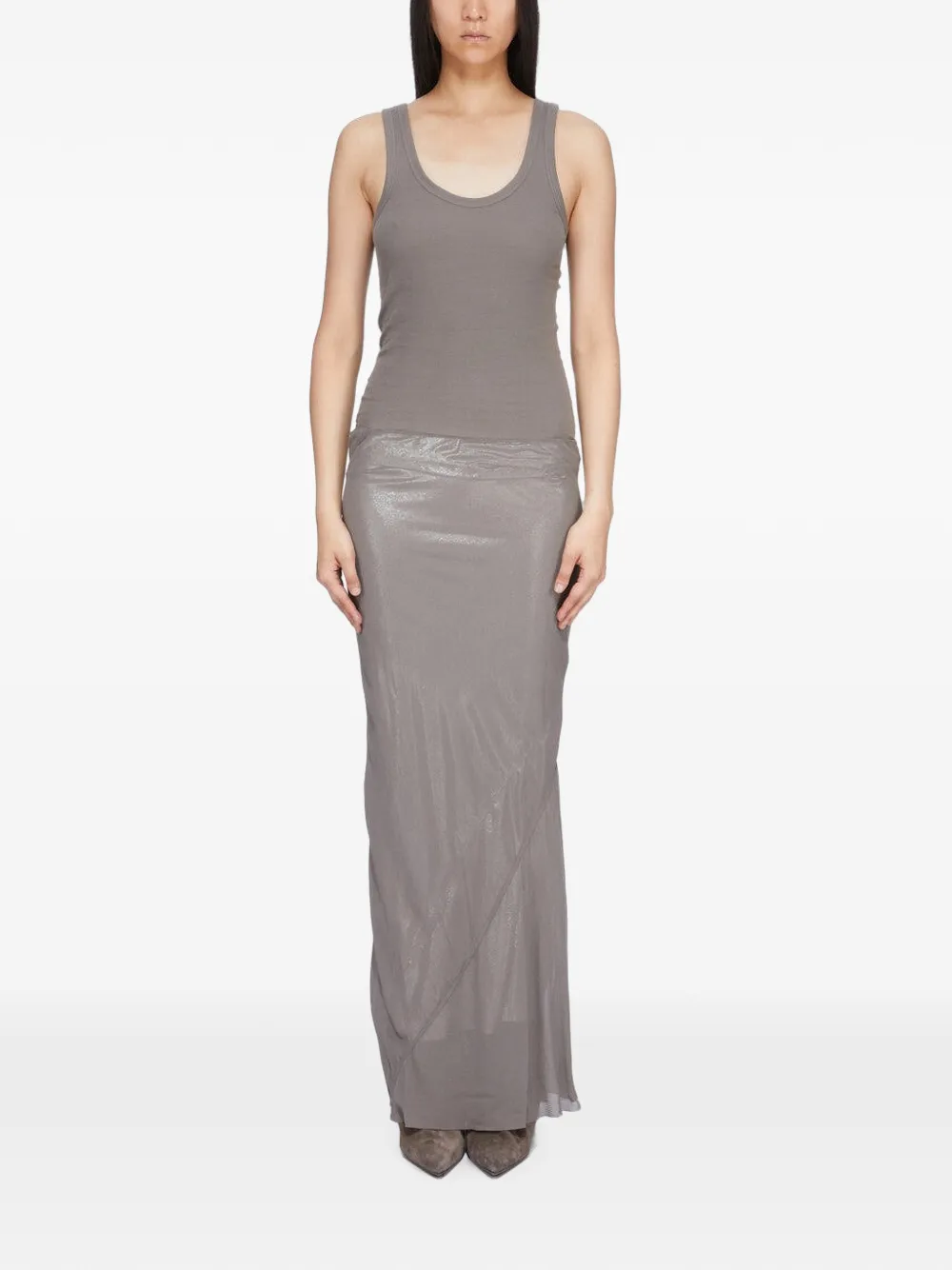 Rick Owens Dafne textured sleeveless midi dress - Grigio