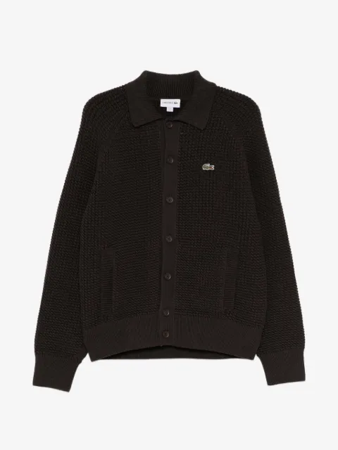 Lacoste logo-patched long-sleeve cardigan