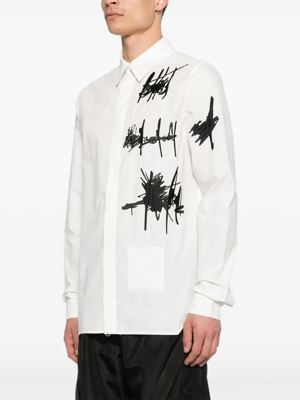 Rick Owens Rev overhemd met borduurwerk Wit