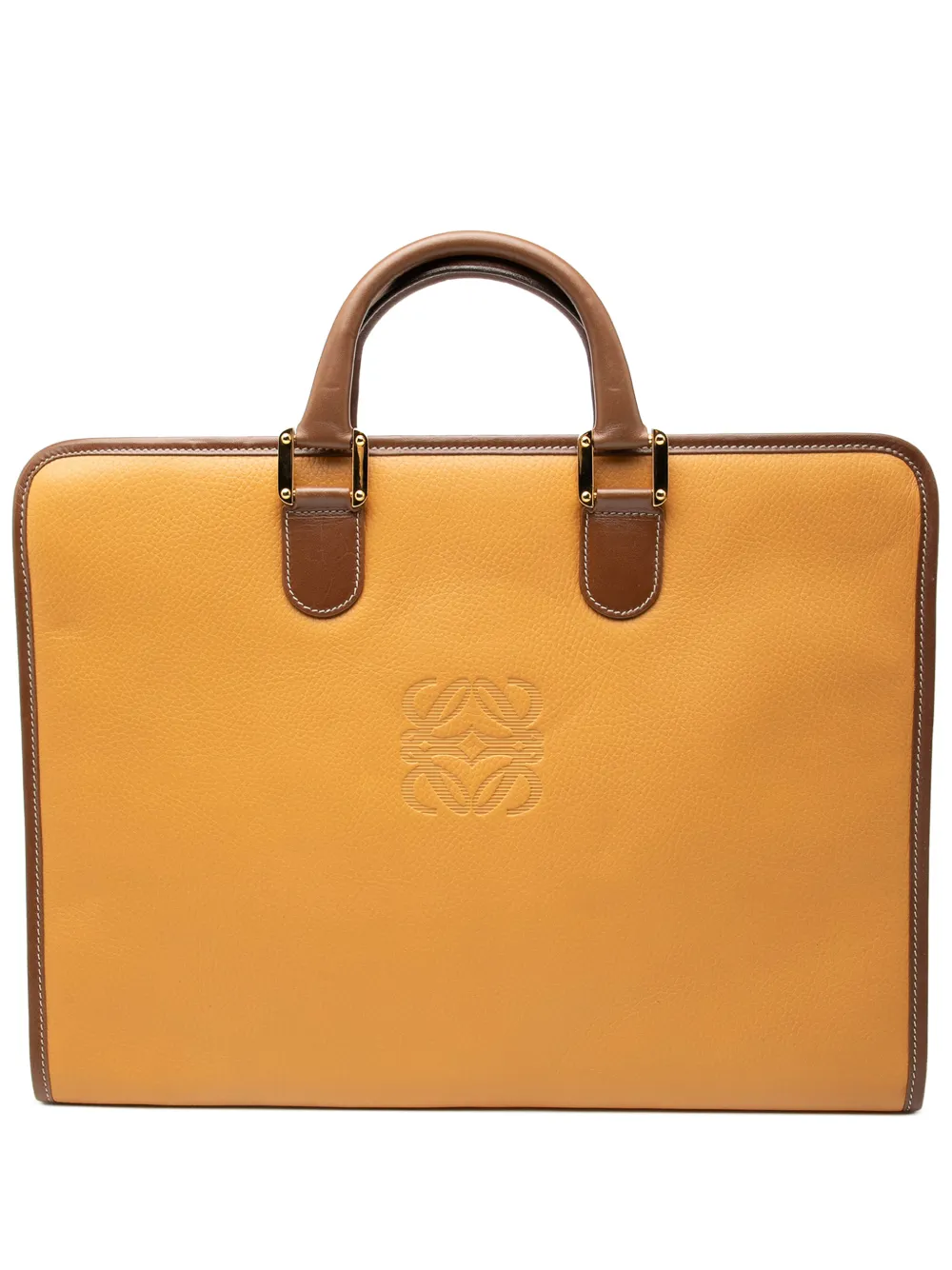 Loewe Pre-Owned 1990-2026 Leather Anagram Briefcase business bag - Marrone